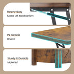 Table basse relevable 2 portes coulissantes style grange Table à manger avec rangement
