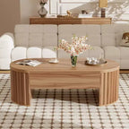 Table basse relevable de 47,2 po, table de salon ovale en bois avec rangement caché, table basse moderne pour salon, chambre à coucher ou bureau
