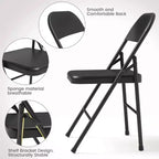 Lot de 8 chaises pliantes tout acier avec dossier, chaises pliantes en métal robustes, capacité de 159 kg, convient pour l'intérieur et l'extérieur
