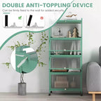 Meuble de cuisine Costway à 5 niveaux avec rangement, buffet mobile pour micro-ondes, portes basculantes, blanc/noir/gris/vert