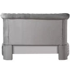Lit Queen 109 Gaiva, velours gris - Acme Furniture : Design élégant avec clous décoratifs et capitonnage à boutons, cadre en bois composite