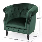 Fauteuil club contemporain capitonné avec clous de tapissier