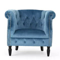 Fauteuil club contemporain capitonné avec clous de tapissier