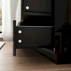 Commode haute brillance 63 po avec 8 tiroirs lumineux et plateau spacieux