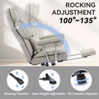 Efomao Chaise de Bureau Ergonomique 400 lbs, Grande Chaise d'Ordinateur en Cuir PU pour Personnes de Grande Taille, Fauteuil de Direction avec Repose-Pieds et Soutien Lombaire