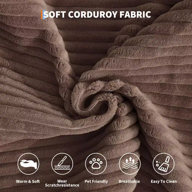 Canapé futon moderne en velours côtelé de 79 po pour petits espaces, canapé-lit convertible 5 en 1 avec accoudoirs et oreillers amovibles