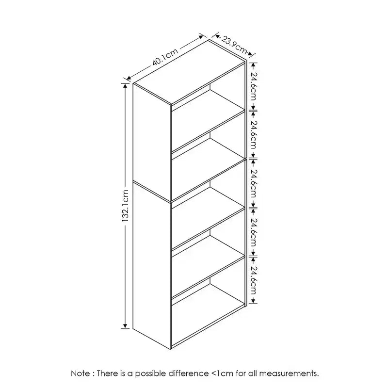 Furinno Étagère de rangement réversible 5 cubes pour livres, ouverte, horizontale ou verticale