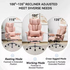 Efomao Chaise de Bureau Ergonomique 400 lbs, Grande Chaise d'Ordinateur en Cuir PU pour Personnes de Grande Taille, Fauteuil de Direction avec Repose-Pieds et Soutien Lombaire