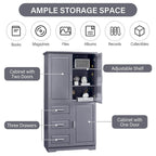 Armoire de rangement haute et large avec portes pour salle de bain/bureau