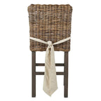 Tabouret rembourré en rotin gris délavé par East at Main