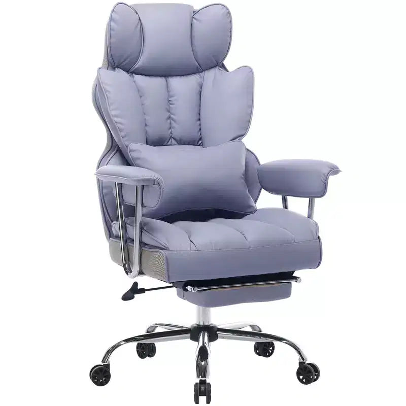 Efomao Chaise de Bureau Ergonomique 400 lbs, Grande Chaise d'Ordinateur en Cuir PU pour Personnes de Grande Taille, Fauteuil de Direction avec Repose-Pieds et Soutien Lombaire