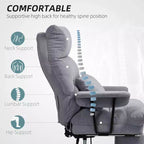 Fauteuil de bureau de direction avec soutien lombaire, repose-pieds, dossier haut inclinable, rembourré