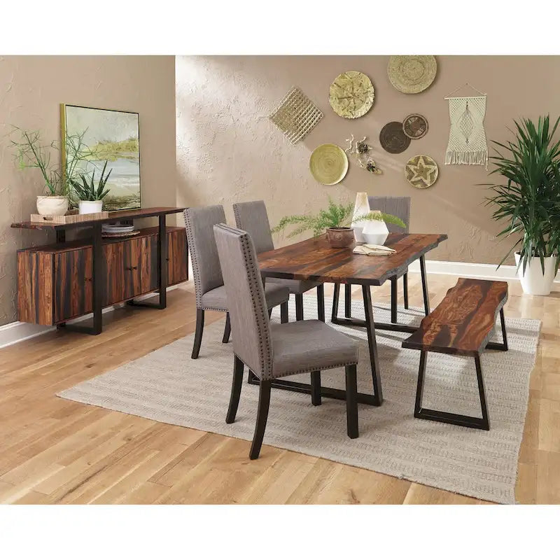 Buffet 4 portes Kappelman Grey Sheesham et Noir
