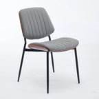 Lot de 2 chaises en similicuir avec pieds en métal