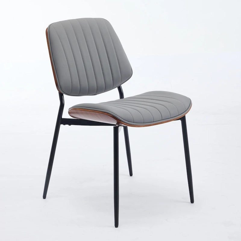 Lot de 2 chaises en similicuir avec pieds en métal