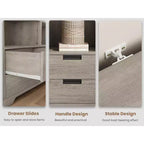 Bibliothèque haute de 72 po avec 4 tiroirs, étagère de rangement autoportante de style campagnard pour chambre à coucher, salon, bureau à domicile