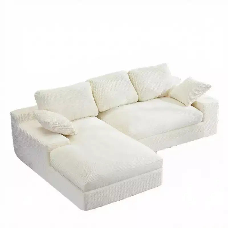 Canapé compressé en velours côtelé Clihome - Doux et agréable pour la peau avec 3 coussins de dossier et 2 coussins décoratifs