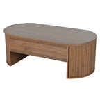 Table basse relevable de 47,2 po, table de salon ovale en bois avec rangement caché, table basse moderne pour salon, chambre à coucher ou bureau
