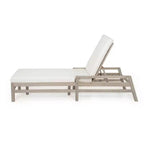 Chaise longue d'extérieur Merax en acacia 5 positions avec coussins épais