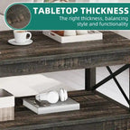 Table basse d'appoint en bois style rustique avec grande étagère de rangement