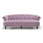 Canapé capitonné chesterfield La Rosa 84 en velours, style moderne du milieu du siècle