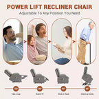 Fauteuil inclinable releveur avec massage et chauffage, fauteuils inclinables électriques surdimensionnés, siège de cinéma maison avec 2 porte-gobelets latéraux, fauteuil simple inclinable à bascule