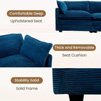 Canapé modulaire moderne 5 places en velours côtelé, surdimensionné, 113,4 po (L) x 79,13 po (l), avec pouf, canapé en U avec coin salon, HYLEORY