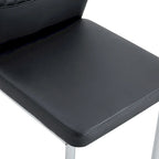 Ensemble de 6 chaises de salle à manger de luxe simples en PU haute résilience avec pieds en métal argenté, chaises d'appoint sans accoudoirs pour cuisine