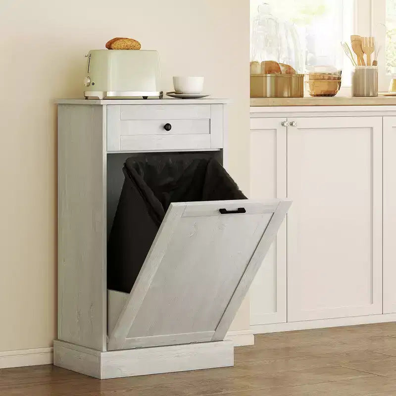 Meuble Poubelle Homcom avec Tiroir Meuble de Tri Sélectif Débout Support de Poubelle Cuisine
