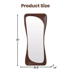 Dovelina 71H*31W Miroir asymétrique pleine longueur Miroir décoratif à poser Miroir de salle de bain moderne pour salon salle à manger entrée chambre à coucher