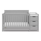 Lit de bébé et table à langer transformable 5-en-1 avec tiroir