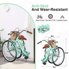 NAYSAYE Vélo Pliant Femme Monovitesse 26 Pouces Cadre en Acier Durable pour un Rangement et des Déplacements Faciles, Vert, 66.93*25.2*40.95