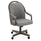 Chaises de salle à manger Chromcraft Douglas à roulettes, finition gris châtaigne (Lot de 2)