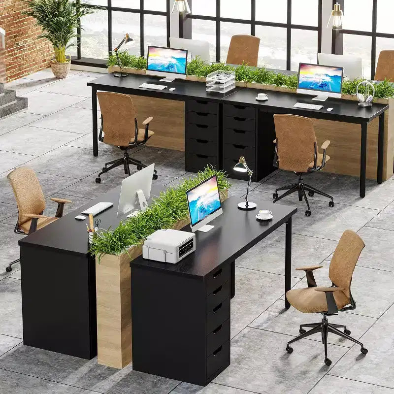 Bureau d'ordinateur Lantine avec 5 tiroirs, bureau moderne et simple de 119 cm pour la maison, le bureau et l'étude, idéal pour les petits espaces