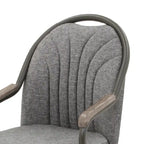 Chaises de salle à manger Chromcraft Douglas à roulettes, finition gris châtaigne (Lot de 2)