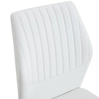 Ensemble de 6 chaises de salle à manger de luxe simples en PU haute résilience avec pieds en métal argenté, chaises d'appoint sans accoudoirs pour cuisine