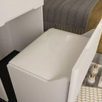 Famapy Coiffeuse de rangement blanche pliable - Table de maquillage compacte avec organisation
