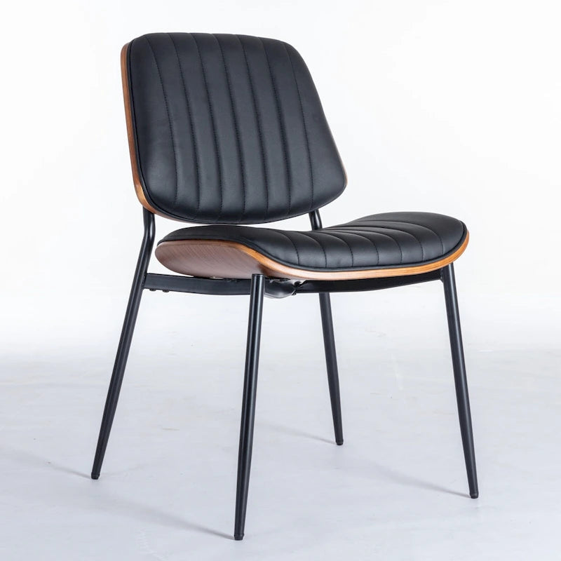 Lot de 2 chaises en similicuir avec pieds en métal