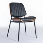Lot de 2 chaises en similicuir avec pieds en métal