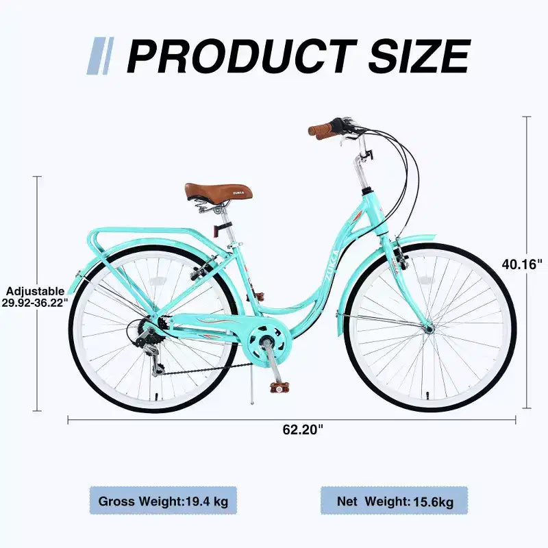 Vélo pour femme Zeus & Ruta de 24 pouces, 7 vitesses, cadre en acier