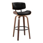 Ensemble de 2 tabourets de bar Lombardi Noyer/Noir - LumiSource : Hauteur fixe, Touffeté, Assise de 30,5, Milieu de siècle