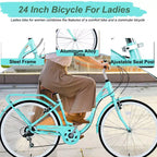 Vélo pour femme Zeus & Ruta de 24 pouces, 7 vitesses, cadre en acier