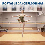 Tapis de danse portable en PVC 4x6, tapis de danse antidérapant et résistant aux rayures de 5 mm d'épaisseur pour ballet, jazz, claquettes, yoga, pilates et exercices à domicile