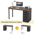 Bureau d'ordinateur Lantine avec 5 tiroirs, bureau moderne et simple de 119 cm pour la maison, le bureau et l'étude, idéal pour les petits espaces