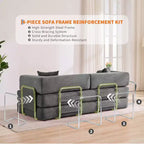 Canapé futon moderne en velours côtelé de 79 po pour petits espaces, canapé-lit convertible 5 en 1 avec accoudoirs et oreillers amovibles
