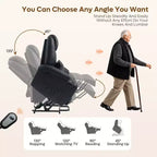 Fauteuil inclinable électrique avec fonction releveur, massage et chauffage Bestier 34,6 po, fauteuil inclinable en similicuir avec poches latérales et porte-gobelets