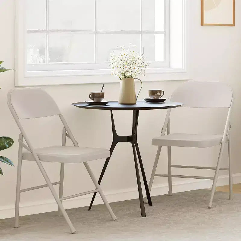 Lot de 8 chaises pliantes tout acier avec dossier, chaises pliantes en métal robustes, capacité de 159 kg, convient pour l'intérieur et l'extérieur