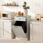 Meuble Poubelle Homcom avec Tiroir Meuble de Tri Sélectif Débout Support de Poubelle Cuisine