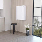 Table pliante Tacoma, sept étagères intérieures, finition blanche, haute qualité et durable