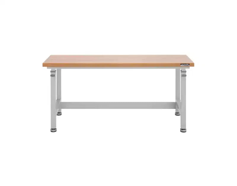 Établi robuste avec plateau en bois et hauteur réglable de 60 po